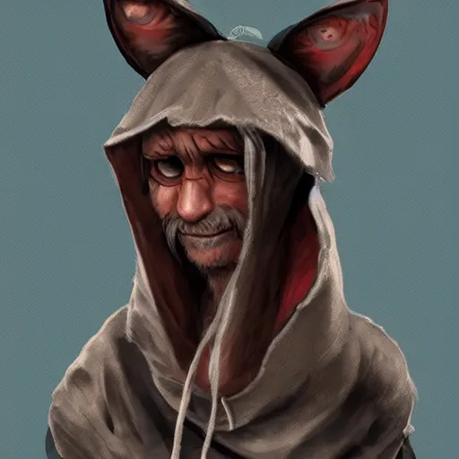 Prompt: dirty homeless humanoid cat wearing rags, concept art, d & d, fantasy, trending on artstation