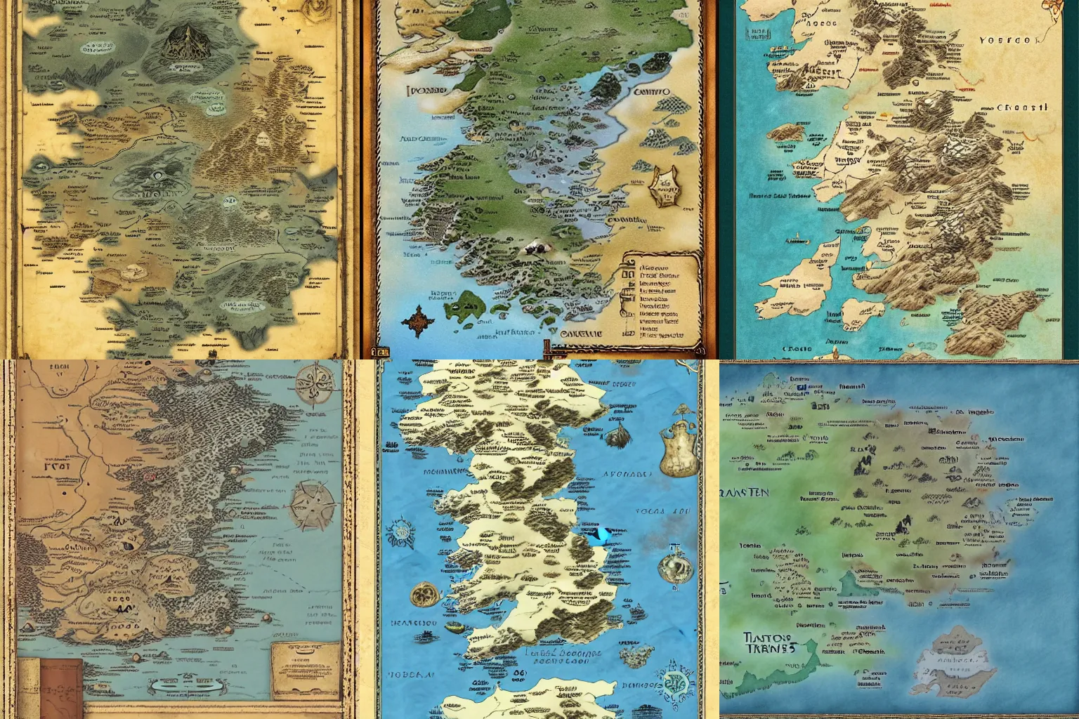 Prompt: game of thrones, titles, map