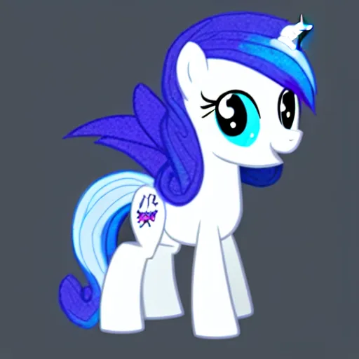 Image similar to a blue little pony with white hair, a picture by an gyeon, featured on derpibooru, booru, superflat