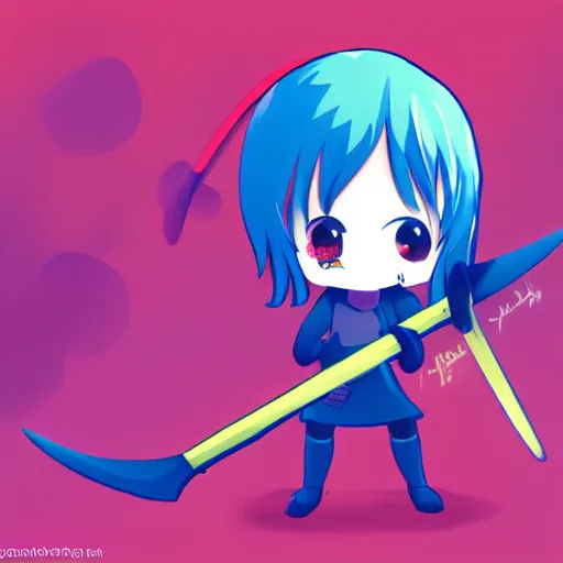 Image similar to the most cutest adorable happy picture of death, death with a cute scythe, chibi style, adorably cute, enhanched, deviant adoptable, digital art Emoji collection