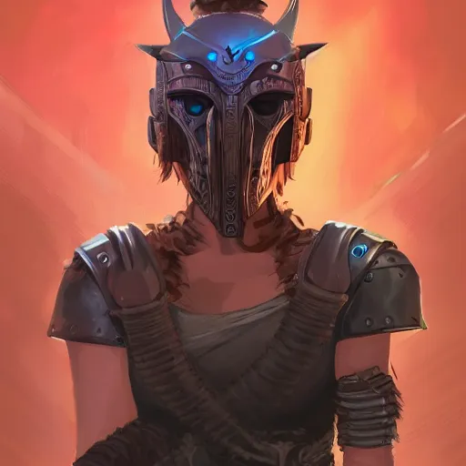 Image similar to cyberpunk viking helmet mask warrior goddess robot ninja fantasy, art gta 5 cover, official fanart behance hd artstation by jesper ejsing, by rhads, makoto shinkai and lois van baarle, ilya kuvshinov, ossdraws