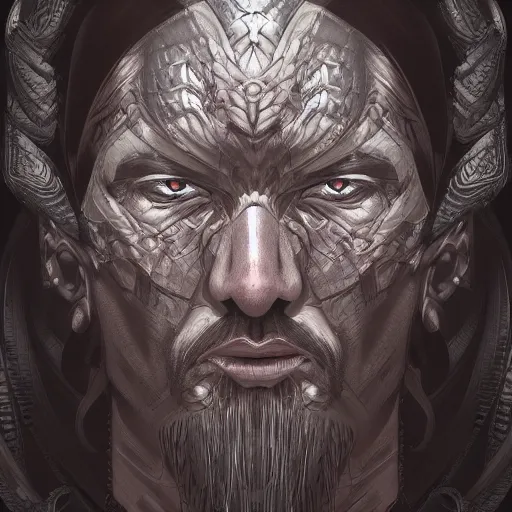 Prompt: portrait of mythical god of power, trending on Artstation, intricate details, concept art, fantasy