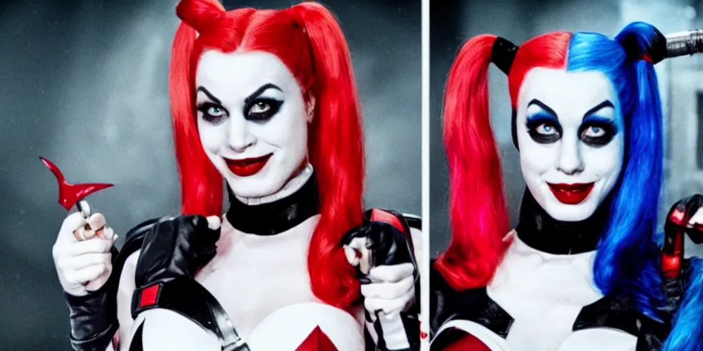 Prompt: ' adam west'as'harley quinn ', cinematic scene, award winning