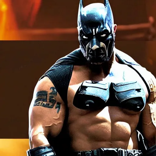 Image similar to Dwayne Johnson playing Bane in Batman