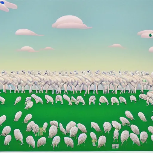 Prompt: 4 0 sad fat green ostriches by chiho aoshima