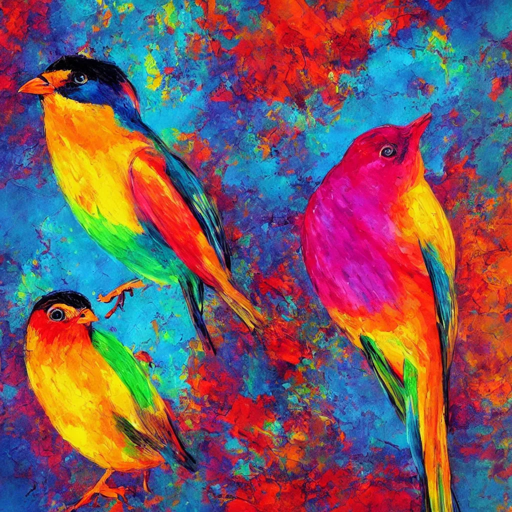 “stunning painting of colorful bird welcomes the city, | Stable ...