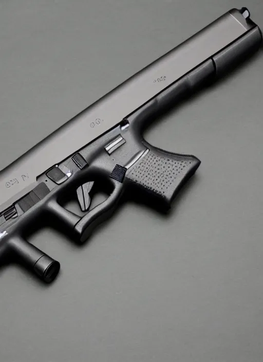 Image similar to glock 17 with scope and extended drum mag