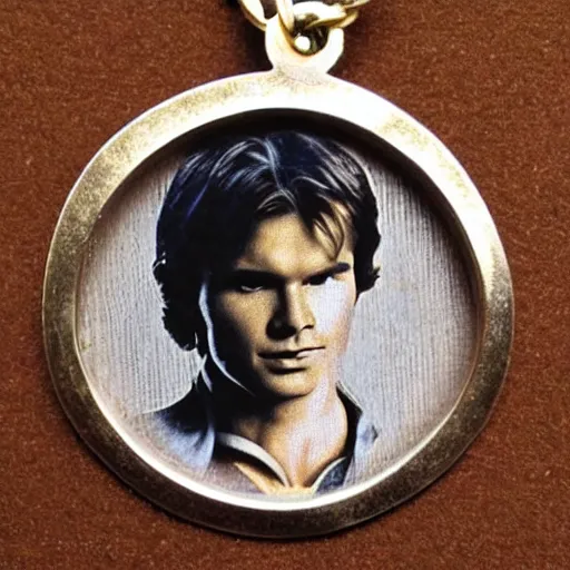 Image similar to an inlayed jewelry portrait of Han Solo