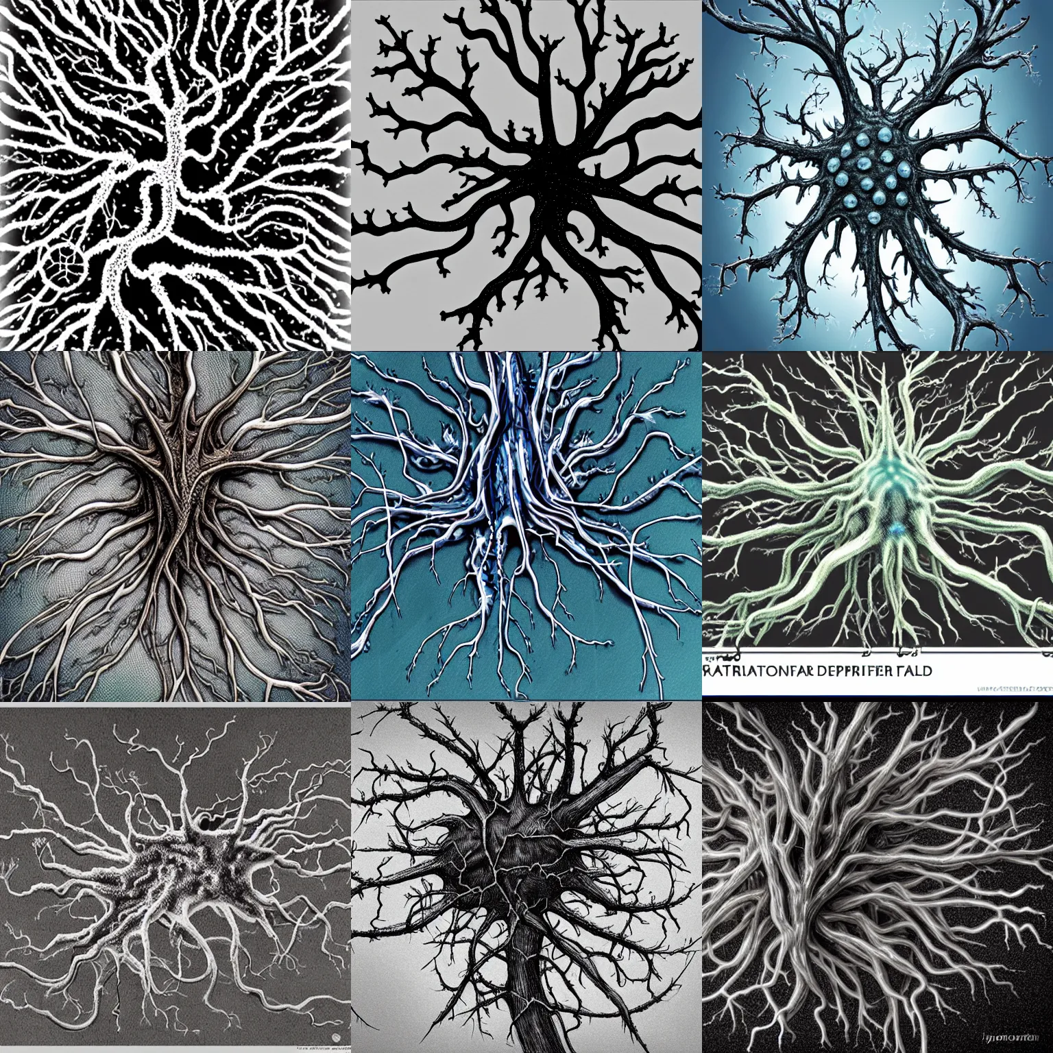 Prompt: neuron dendritic monster, hyperrealistic, hyperdetailed
