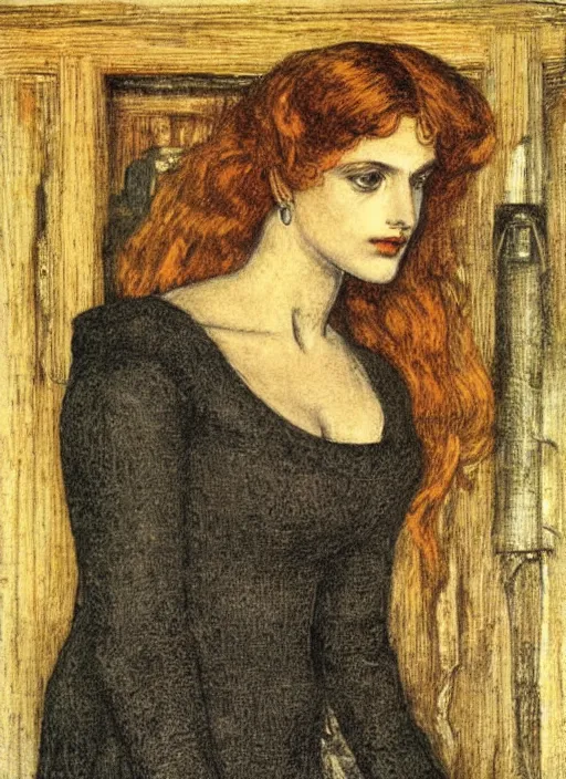 Image similar to a portrait of a robot by Dante Gabriel Rossetti