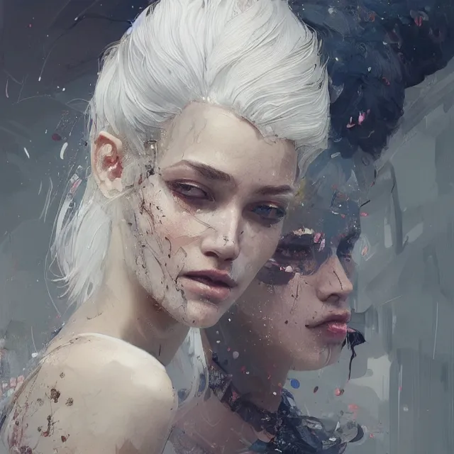 Prompt: beauty girl, white hair, hyper detailed, insane details, intricate, elite, elegant, luxury, by ismail inceoglu dragan bibin hans thoma greg rutkowski alexandros pyromallis rene maritte illustrated, perfect face, fine details, realistic shaded, fine - face, pretty face