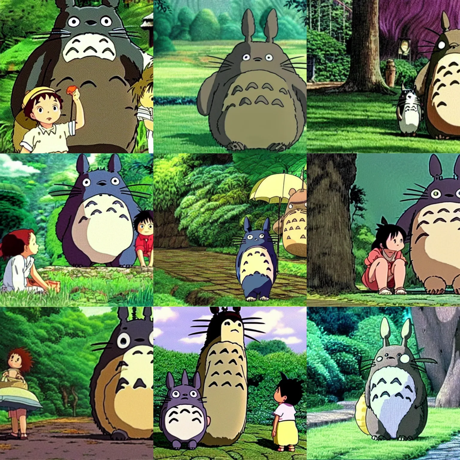 Prompt: a film still from my neighbor totoro ( 1 9 8 9 )