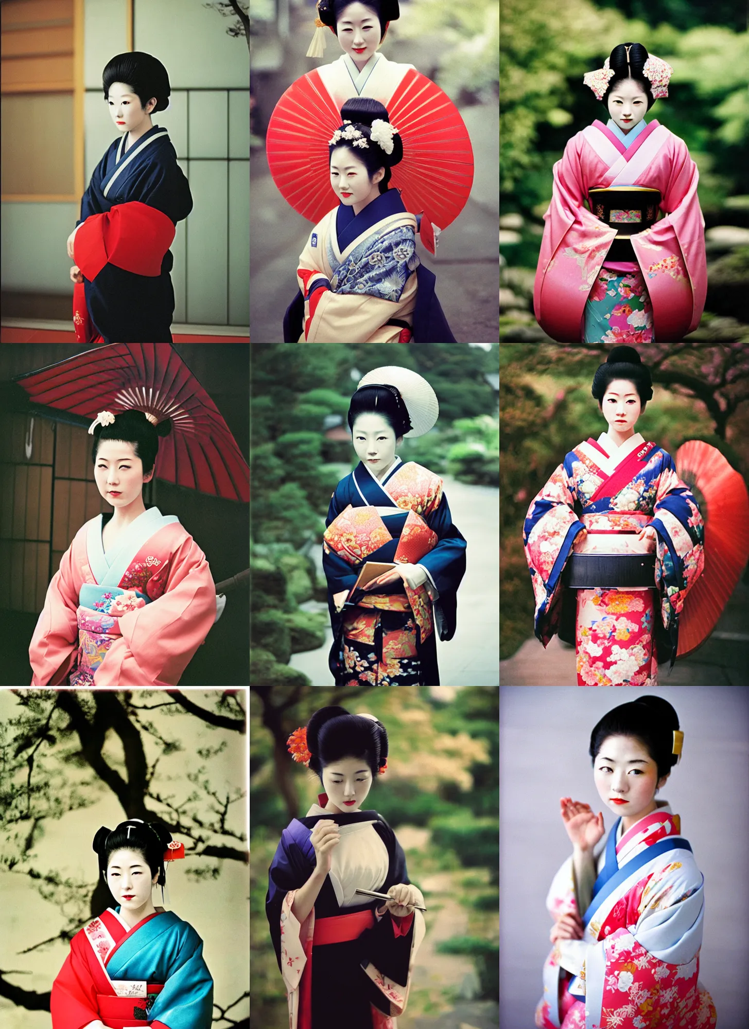 Prompt: Portrait Photograph of a Japanese Geisha Kodak Pro Image 100 Color