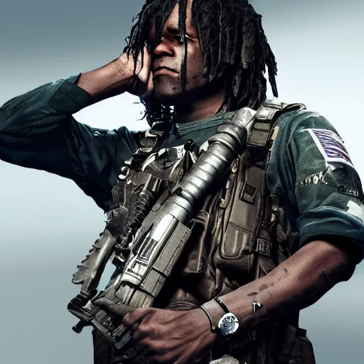 Image similar to chief keef and call of duty warzone digital art 4 k the detailed super realistic