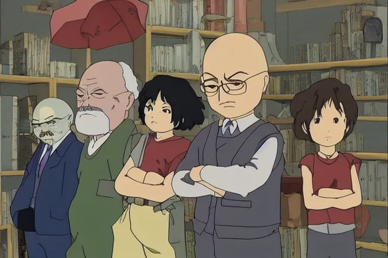 Prompt: studio ghibli's adaptation of breaking bad.