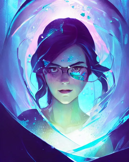 Prompt: shattered glass stylized portrait of ciri, cracked obsidian geometric fantasy art, splattering black gold iridescent bubbly underwater scenery, greg rutkowski, loish, rhads, makoto shinkai, lois van baarle, ilya kuvshinov