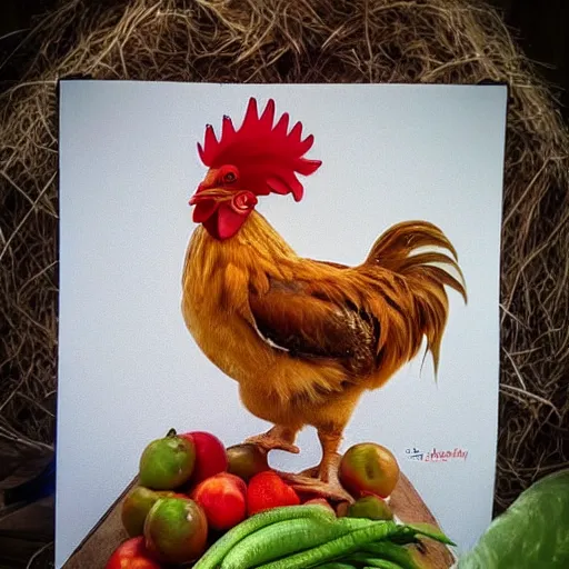 Prompt: chicken portrait, very nice, lovely, very cool, super fun, Slovakia, 🇦🇱, 🧐🌝, exquisite