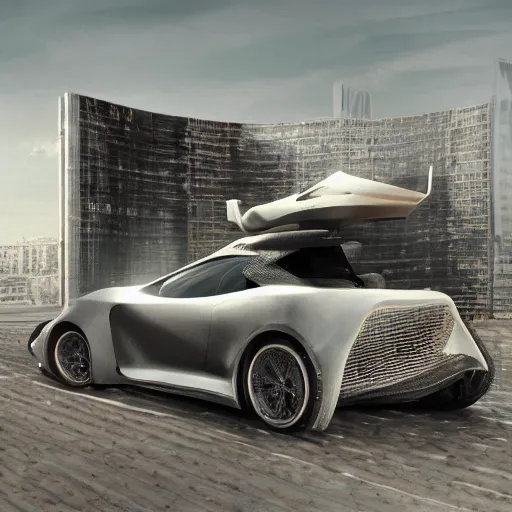 Image similar to khyzyl saleem car : medium size: 7, u, x, y, o medium size form panels: motherboard medium size forms : zaha hadid architecture big size forms: brutalist medium size forms: sci-fi futuristic setting: Ash Thorp car: ultra realistic phtotography, keyshot render, octane render, unreal engine 5 render , high oiled liquid glossy specularity reflections, ultra detailed, 4k, 8k, 16k: blade runner 2049 color colors : cinematic, high contrast