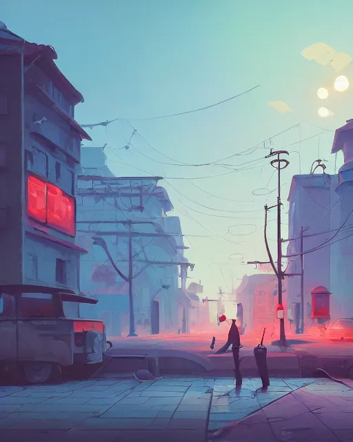 Image similar to a beautiful painting of old soviet city, by simon stalenhag, cory loftis, james gilleard, atey ghailan, makoto shinkai, goro fujita, studio ghibli, rim light, exquisite lighting, clear focus, very coherent, plain background, soft painting