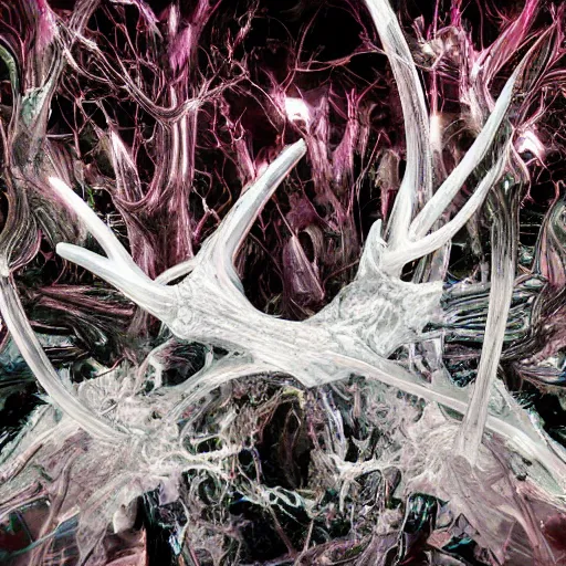 Prompt: fluid chaos dialog generative dimensional nightmare, fragment neural msonantlers scape chaos, oblivion bleach gregation extruscape psychic, crystal chaos deeplearning compression filtered, hystermlp sculpture dissoldigitalart chaos