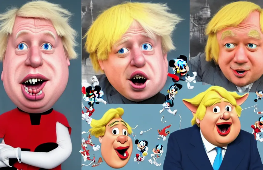 Image similar to boris johnson as the disney version of pinocchio, with a long nose, in the style of kim jung gi