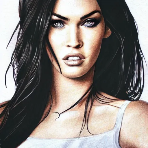 Image similar to drawing of megan fox