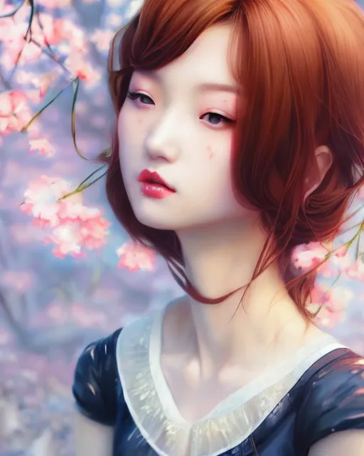 Prompt: a pin up and beautiful fashion charming dreamlike korean girl with low cut dress, character art, art by artgerm lau and kyoung hwan kim and and ilya kuvshinov and john singer sargent, hyperdetailed, 8 k realistic, symmetrical, frostbite 3 engine, cryengine, dof, trending on pixiv, digital art