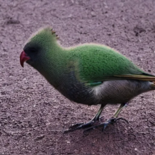 Image similar to a kiwi that is both a bird and a fruit