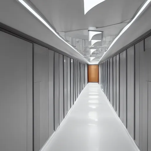 Image similar to spaceship hallway with windows,