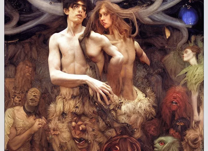 Image similar to jim henson's labyrinth by edgar maxence and caravaggio and michael whelan and delacroix style, artistic