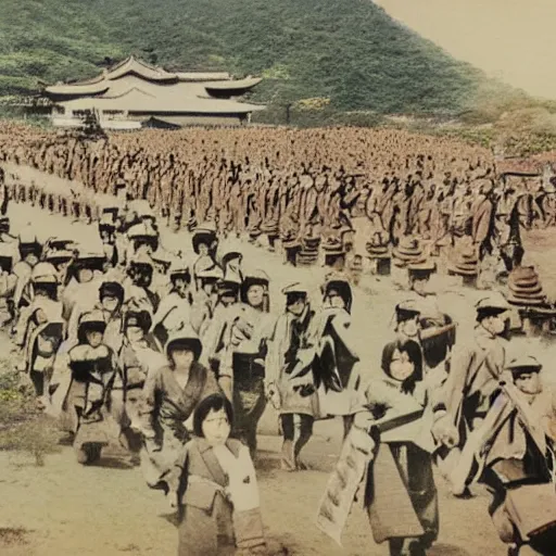 Image similar to japanese invasion of taepei, historical photo, realistic