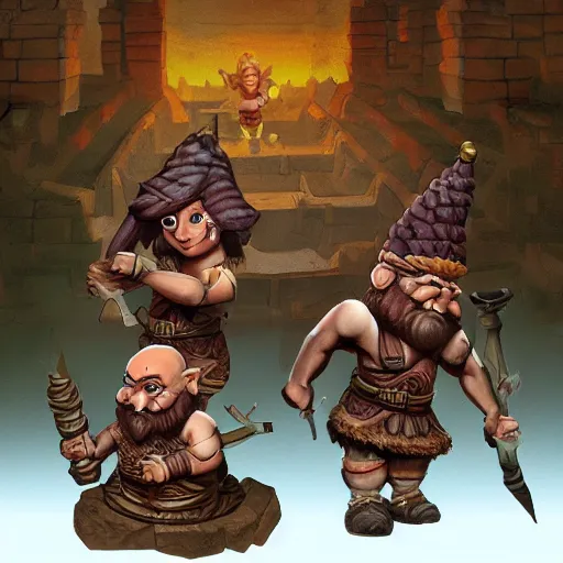 Image similar to barbarian gnomes in babylon, highly detailed, trending on artstation