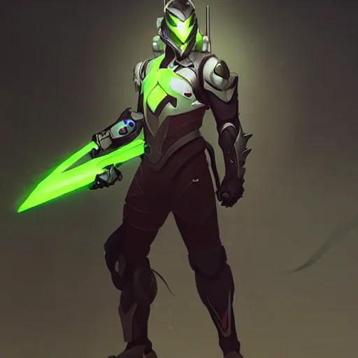 Prompt: Genji from Overwatch , highly detailed, digital painting, artstation, concept art, sharp focus, illustration, art by greg rutkowski and alphonse mucha