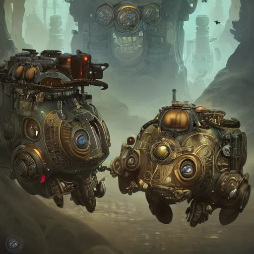 Prompt: steampunk tardigrade, unreal engine, style of peter mohrbacher, 8 k highly detailed, path traced