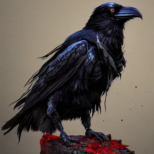 Prompt: a raven made of bloody saws, ultra realistic, concept art, intricate details, highly detailed, photorealistic, octane render, 8 k, unreal engine, art by frank frazetta, simon bisley, brom