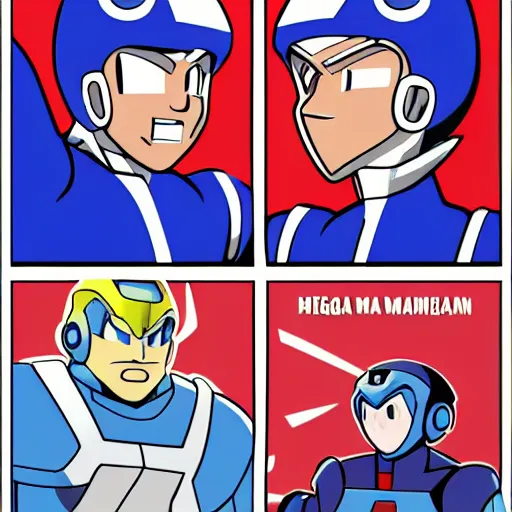 Image similar to mega man vs maga man real