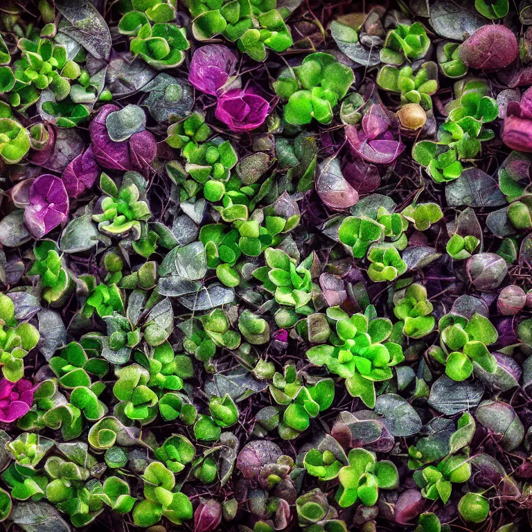 Prompt: a beautiful picture of close up plant sprouts in a fantasy world full of interesting buds fictional and gorgeous, cute animals walking nearby, 8 k resolution, highly detailed, hdr, artwork, trending on artstation, kinetic art, modular constructivism