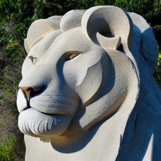 Prompt: A stone sculpture of a lion, 4k