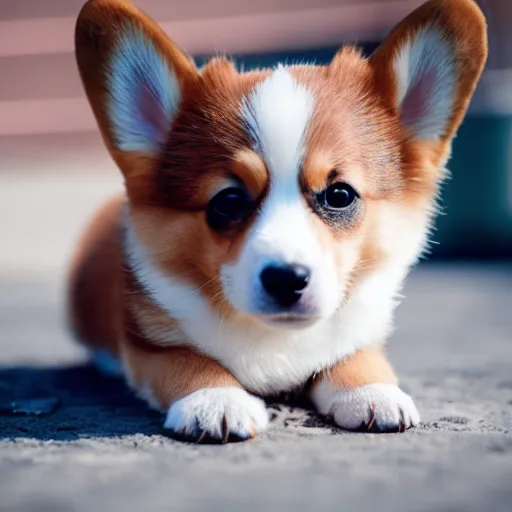 Image similar to a cute corgi puppy, Sigma 85mm f/1.4