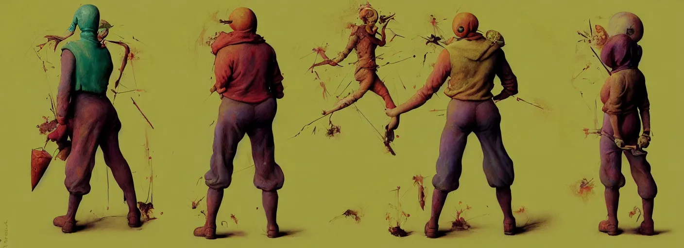 Prompt: full - body portrait surreal colorful clay fighting artstation rpg cherub character concept art anatomy, action pose, very coherent and colorful high contrast masterpiece by norman rockwell franz sedlacek hieronymus bosch dean ellis simon stalenhag rene magritte gediminas pranckevicius, dark shadows, sunny day, hard lighting, reference sheet white! background