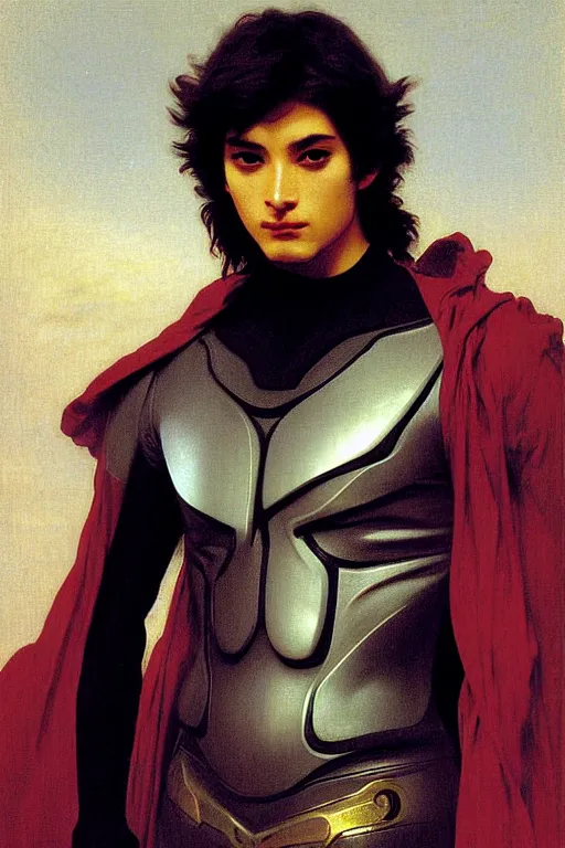 Image similar to portrait of a kamen rider, majestic, solemn, by bouguereau