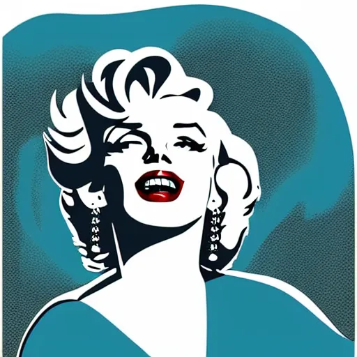 Prompt: marilyn monroe in a billowing white dress, updraft, fallout 7 6 retro futurist illustration art by butcher billy, sticker, colorful, illustration, highly detailed, simple, smooth and clean vector curves, smooth andy warhol style