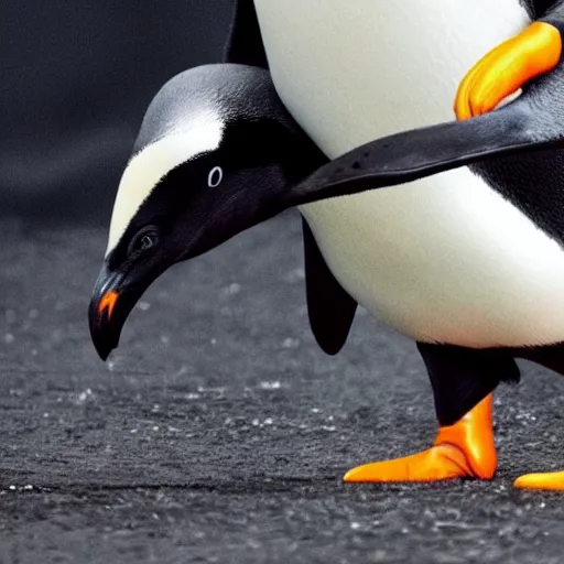 Prompt: a penguin with superpowers