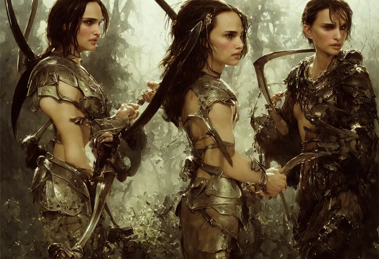 Image similar to young natalie portman as mathilda, legendary warrior, heroic, lord of the rings, tattoos, decorative ornaments, battle armor, by carl spitzweg, ismail inceoglu, vdragan bibin, hans thoma, greg rutkowski, alexandros pyromallis, perfect face, fine details, realistic shading photorealism