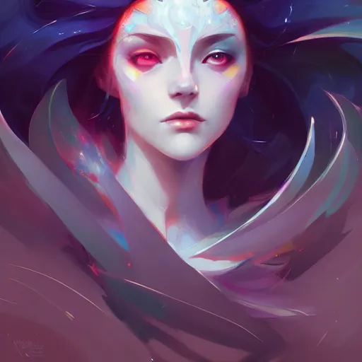 Image similar to a portrait of a beautiful morgan le fay, art by pete mohrbacher and guweiz and ilya kuvshinov, digital art, highly detailed, intricate, sci - fi, sharp focus, trending on artstation hq, deviantart, unreal engine 5, 4 k uhd image