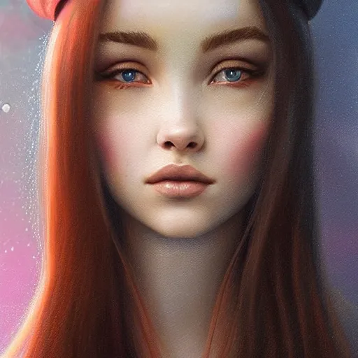 Image similar to tom bagshaw, very beautiful mutation of madison beer bella poarch dove cameron in a sailor suit flirting smile, randomly lustrous dyed hair, professionally retouched, focus eyes, ultra realistic soft painting, insanely detailed linework, symmetrical accurate intricate features, behance artstation, 8 k, - signature