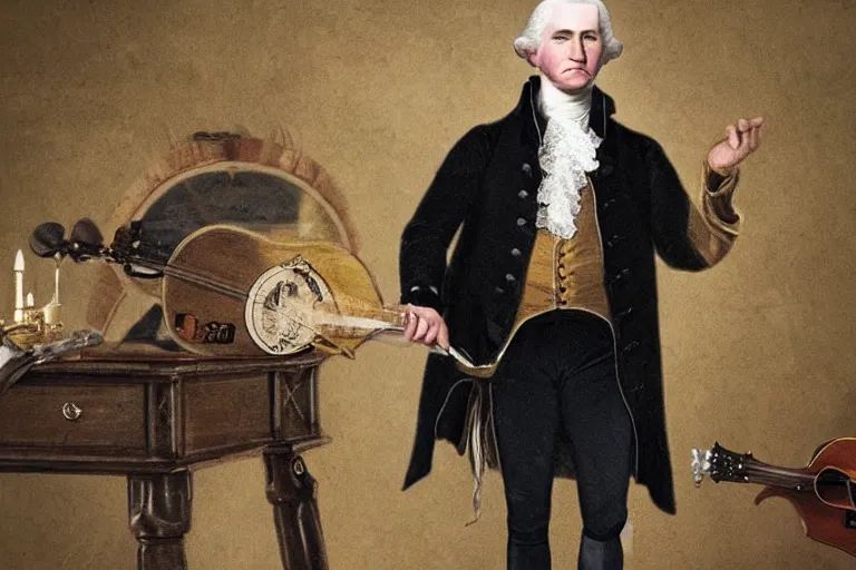 Image similar to george washington dressed as a member of mumford and sons