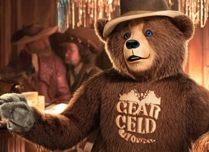 Image similar to film still of Ryan Gosling in the new Country Bear Jamboree movie, 8k