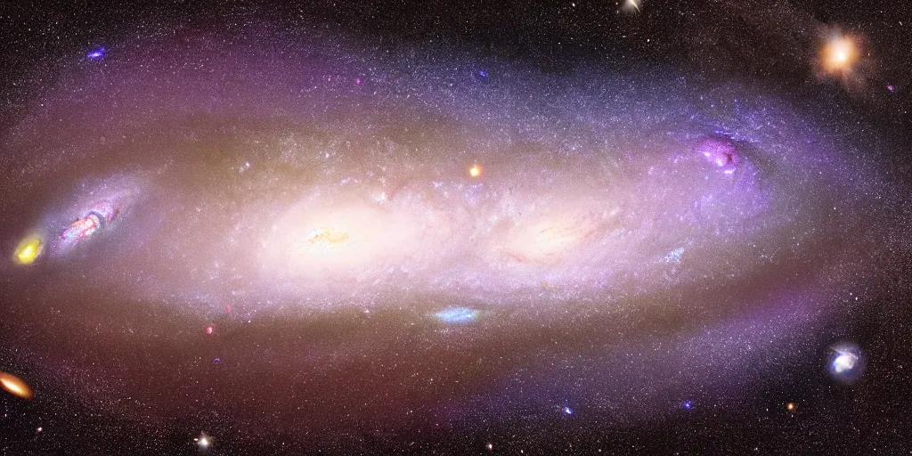 Image similar to milky way galaxy colliding with andromeda galaxy 4 billion years, 4 k hd, art, realistic