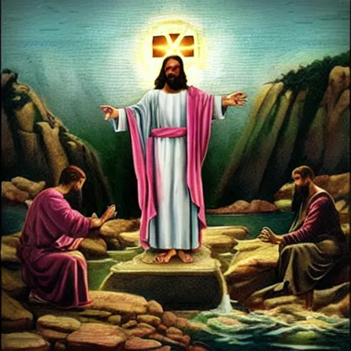 Image similar to Jesus turning water into lean